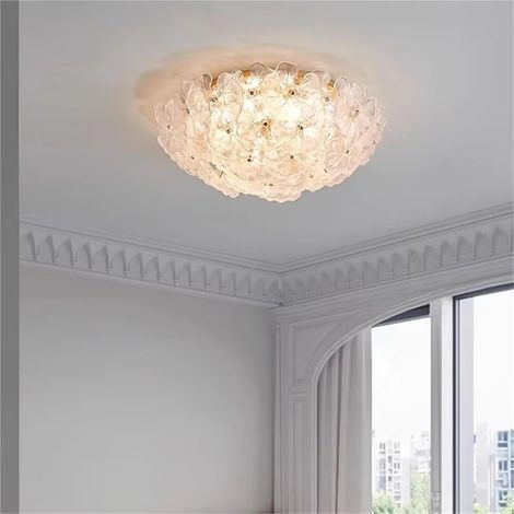 Plafonnier LED doré de Style Luxueux et Moderne pour Salon, Salle à Manger, Cuisine, Chambre à Coucher, Lampe Ronde en Verre, éclairage Moderne