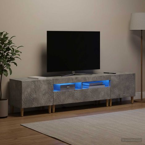 vidaXL 3 Piece LED TV Cabinet DELFT Concrete Grey Engineered Wood (1/5)