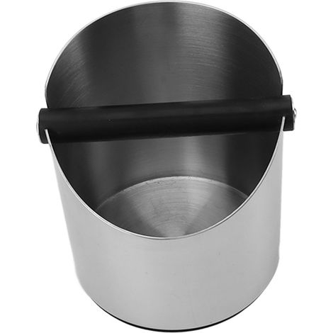 Runde Knock Box Kaffeetasse aus Edelstahl, rutschfester Boden, großes Fassungsvermögen, Kaffeesatzbehälter für Kaffeemaschinen. (1/5)