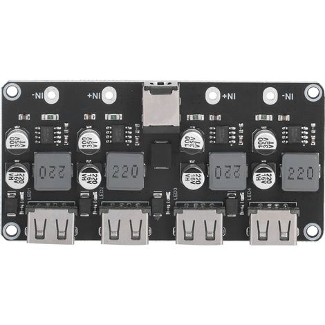 Convertidor Buck DC - 4 Canales - Compatible con Protocolos QC2.0 y QC3.0 - Salida Ajustable 3-12 V - Potencia Máxima 24 W - 1 Unidad (1/5)