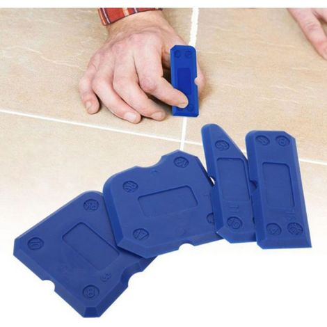 Kit Outils Calfeutrage Silicone - 4 Pièces - Pour Joints Étanchéité - Usage Bricolage et Réparation - Bleu (1/4)