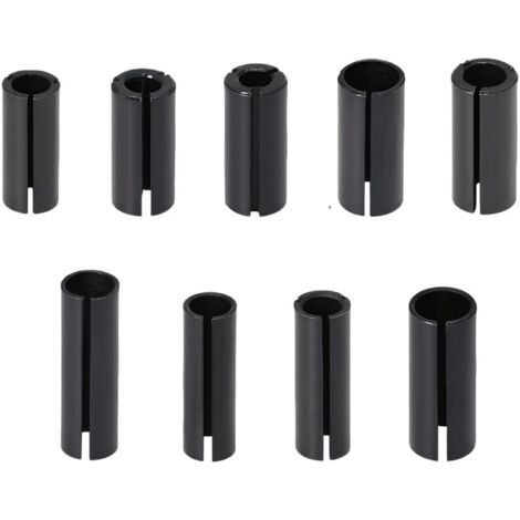 BUNTHAUS Lot de 9 manchons de réduction pour défonceuse - Pince de serrage - 9 tailles - Chuck Collet - Tige adaptateur pour défonceuse - Douille de serrage pour défonceuse