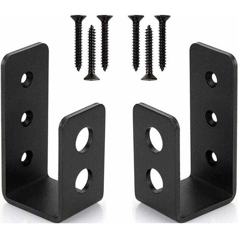 Paquete de 2 soportes de puerta de acero de alta resistencia para puertas de 2x4 – Barra de seguridad en forma de U (1/3)