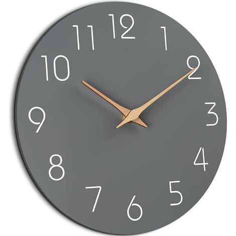 Horloge haut de gamme silencieuse et élégante, horloge murale décorative pour le salon, horloge décorative grise pour le bureau (1/5)