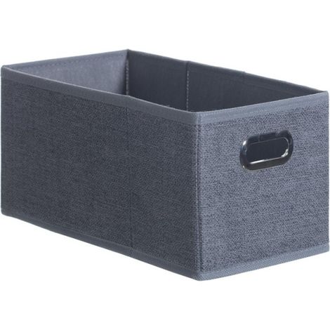 Five Simply Smart – Boîte de rangement pliable 15x31cm en polypropylène et carton – Gris foncé – Solution d'organisation pour espaces réduits