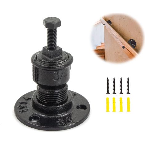 Support Main Courante Rampe Escalier - Support de main courante d'escalier noir Support de main courante en fer épais de style industriel pour fixation murale de main courante d'escalier (1/5)