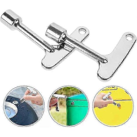 Lot de 2 clés de verrouillage métalliques durables pour poubelles extérieures, bacs à déchets et conteneurs à ordures - Clé de remplacement sécurisée pour poubelles (1/5)