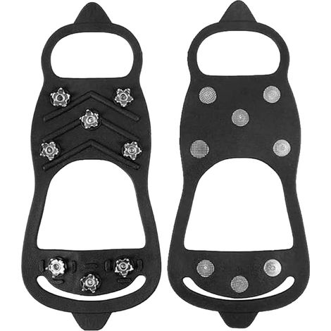 Crampons Antidérapants Chaussures（35-42）, Pointe Recharge Glace Neige, Traction Crampons Bottes Hiver, Poids léger Clous Neige Grips pour Sports d'hiver en Extérieur Randonnée Pêche Marche