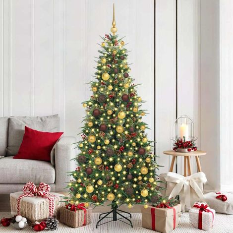 Künstlicher klappbarer Weihnachtsbaum Grün 180 cm PE und PVC vidaXL
