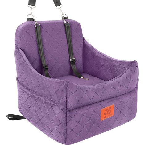 Siège auto pour chien petit/moyen, lavable, rembourré, jusqu'à 15,9 kg, violet (1/5)