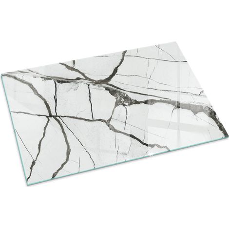Plaque Rectangulaire décorative de protection avec impression sous cheminée pour salon Motif veines marbrées 100x70 cm (1/5)