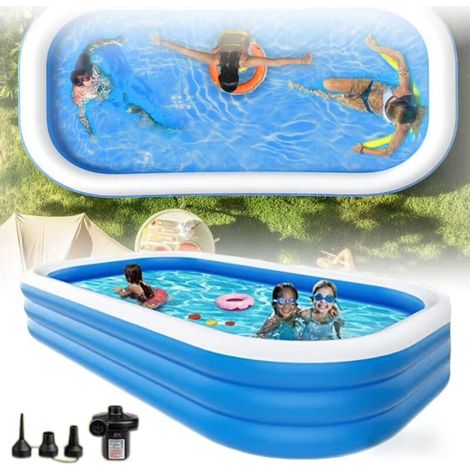 Piscine gonflable épaisse avec pompe à air, pataugeoire de terrasse, baignoire pliable pour bébé, 200 x 150 x 50 cm