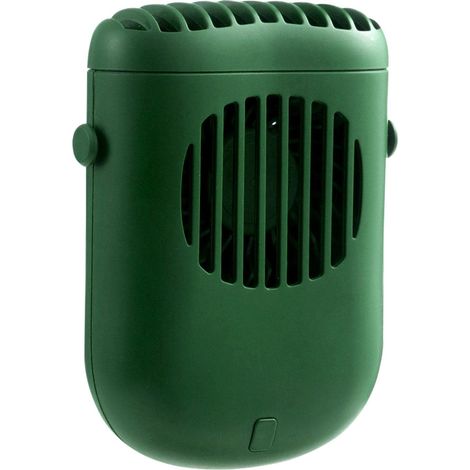 Ventilateur de cou portable rechargeable par USB (vert), convient à une utilisation intérieure et extérieure (1/5)