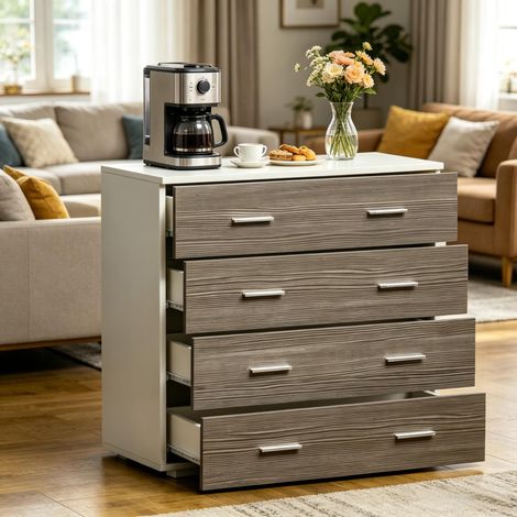 Knackiges Design Wohnzimmerschrank mit Vier Schubladen,Schlafzimmeraufbewahrungsschrank,Schubladenaufbewahrungsschrank (1/5)