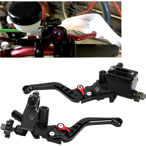 Universell verstellbarer 7/8-Zoll-Hydraulikbrems- und Kupplungshebel, schwarzer oberer Griffsatz für Motorrad (1/5)