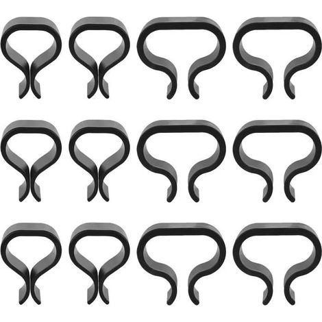 Clips de Meubles - Connecteurs pour Canapé de Terrasse - 12pcs - Noir - Plastique - Extérieur (1/4)