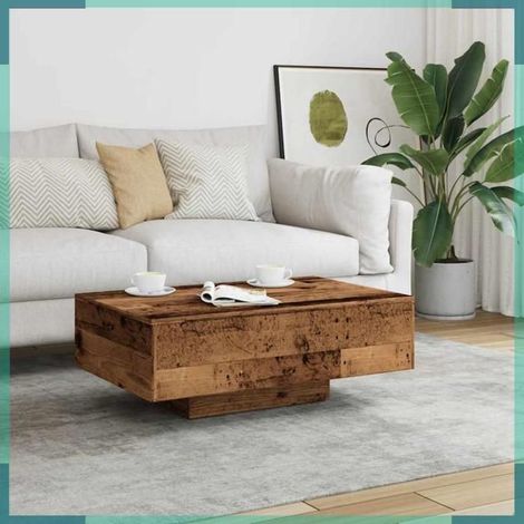 856402 Table basse vieux bois 85x55x31 cm bois d'ingénierie (1/5)