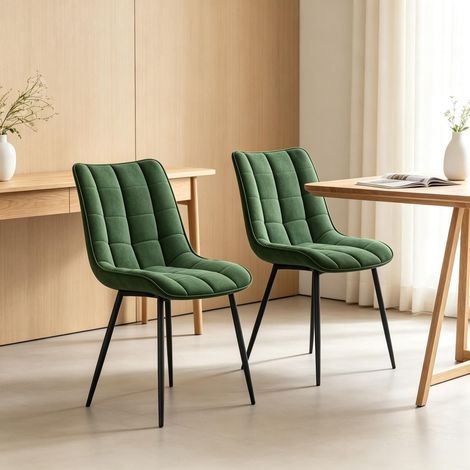 Sillas de comedor cómodas, sillas tapizadas elegantes, sillas de diseño, sillas tapizadas de alta calidad (solo con 2 sillas de comedor) (1/5)