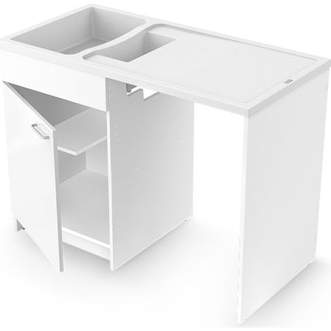 CAREA - Concept meuble + évier GIGA 120 à poser – 1,5 cuve – Minéral CAREA®