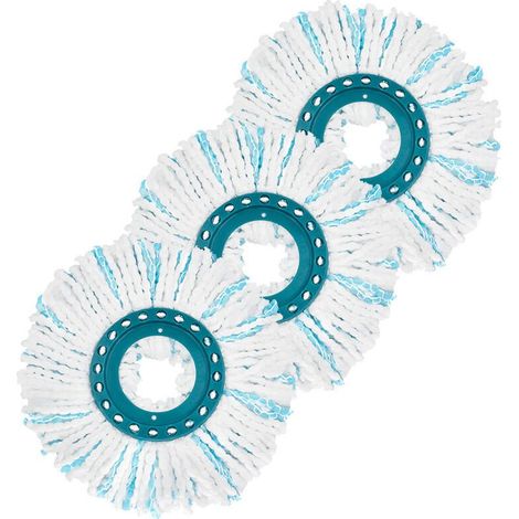 Compatible with Leifheit Mop Replacement Pad x 3pcs, Microfiber, Strong Dirt and Water Absorption, White Wet and Dry Mop Head Accessories (1/5)