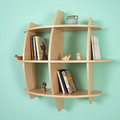 Libreria in Legno da Parete Mobile Scaffale Libri MADE IN ITALY mod. Pepe Acero L75 x P30 x 75H