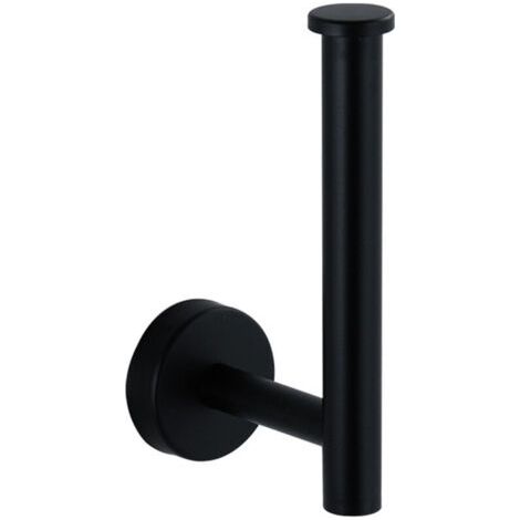 Porte-essuie-tout en acier inoxydable 304 noir mat, étagère suspendue, installation triple direction, compatible tous rouleaux (doubles, grands, extra-larges), dimensions 17 cm, pack avec accessoires. (1/4)