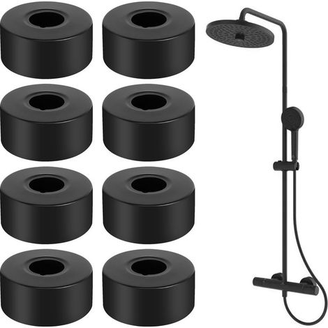Rosace décorative pour robinet mitigeur douche – Set de 8 pièces en acier inoxydable – Finition mate brillante – Installation rapide sans outils (1/5)