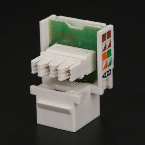 Module d'information téléphonique 5 pièces, accessoire de câblage, port unique RJ11 Cat3 avec cache-poussière (1/4)