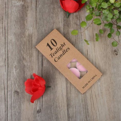 Set of 10 Candles Clear Flame Flickering Bougie for Home La Decorations for Christmas, Xmas Tree, Easter, Wedding, Party-Pink (1/4)