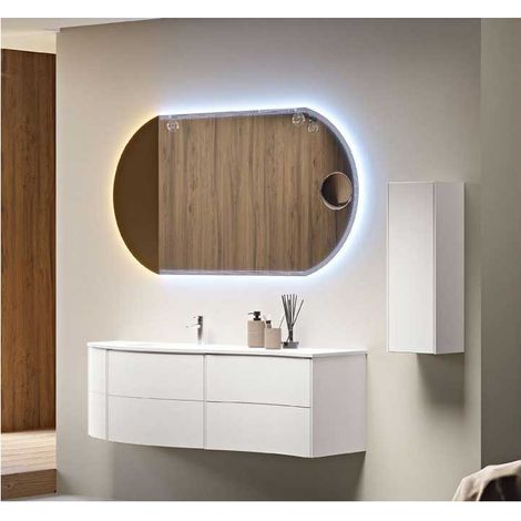 Mobile Bagno Soho151 cm SospesoBianco Opaco Base 4 cassetti e 2 ante - Lavabo in Resina (1/5)