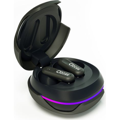Cache-oreilles sans fil design léger et antibruit faible latence effets lumineux sympas compatible avec Android iOS noir (1/5)