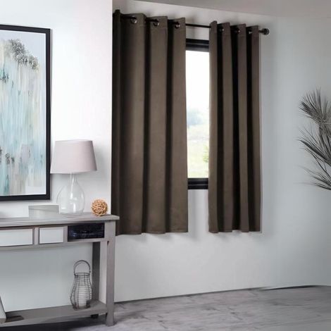 Rideau occultant uni 210gr/m2 Beige 135x250 cm (1/2)