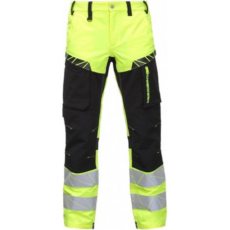 Pantaloni da lavoro urbani ad alta visibilità BoSafety, elasticizzati in 4 direzioni, classe 1, gialli, taglia 56 (1/4)
