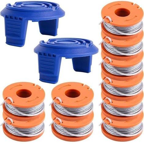 Kompatible Spule für Mac Allister MGTP18Li, 1,65 mm, 3 m, WX150 und Spulendeckel TLW-01-1 für Rasentrimmer MacAllister MGTP18Li WG150, WG151 (10 Spulen + 2 Abdeckungen) (1/4)
