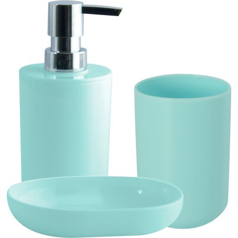 Lot de 3 accessoires de salle de bain INAGUA Vert Pastel MSV