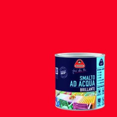 Smalto ad acqua per interni/esterni rosso ciliegia lt.0,5 (1/2)