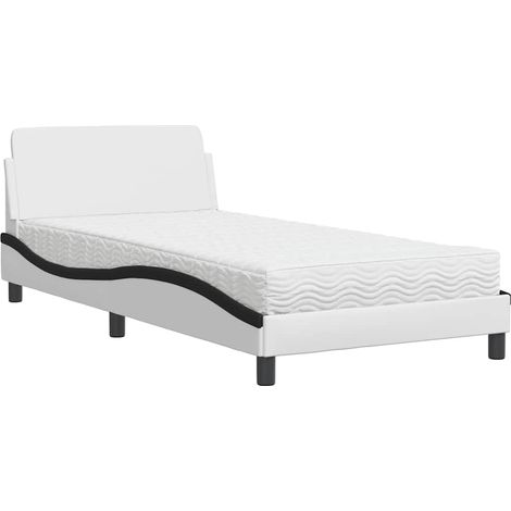 Maison Exclusive - Letto con Materasso Dover Bianco e Nero 100x200 cm in Similpelle (1/5)