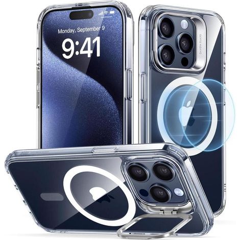 Coque transparente pour iPhone 15 Pro avec support MagSafe et béquille intégrée (1/5)