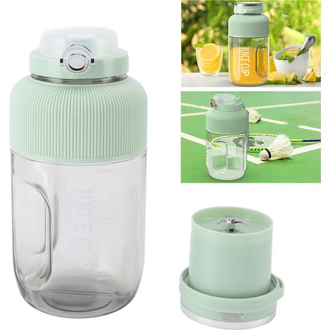 Batidora eléctrica inalámbrica para frutas – Capacidad de 1,2 L – Portátil y multifuncional – Verde claro (1/5)