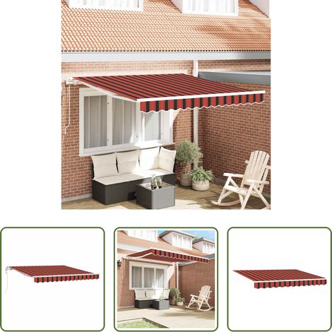 Store extérieur - Auvent rétractable électrique orange et marron 300 x 250 cm (1/5)
