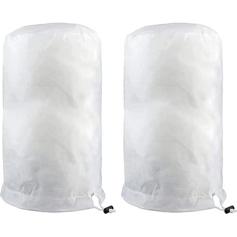 Set di 2 coperture rotonde per piante con protezione antigelo – Riparo per arbusti resistente al gelo con cerniera e coulisse, copertura per piante riutilizzabile, ampie pieghe per piante da esterno i