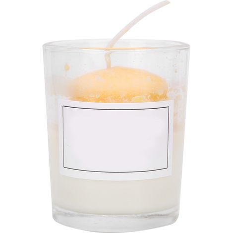 Bougie parfumée jaune en verre pour décoration maison, mariage, banquet, bougeoir cadeau. (1/5)