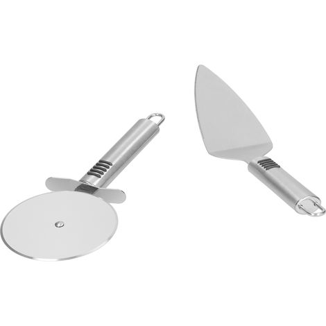 Roulette à pizza et pelle à pizza 2 pièces en acier inoxydable poli ergonomique multifonction (1/5)