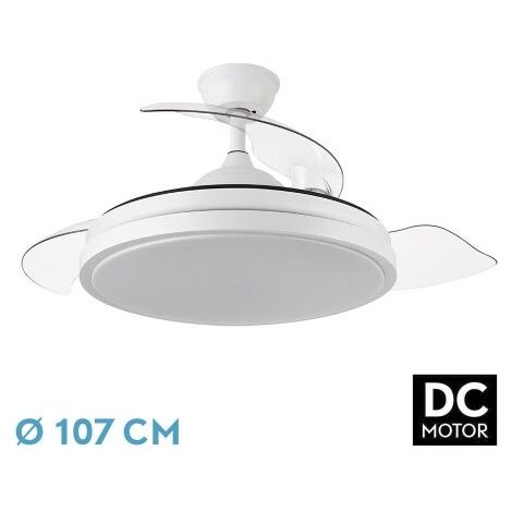 Ventilateur de plafond avec lumière LED – Moteur DC 59W – 3 pales rétractables – 5960lm – Température 3000/4000/6000K – Télécommande avec minuterie (1/2)