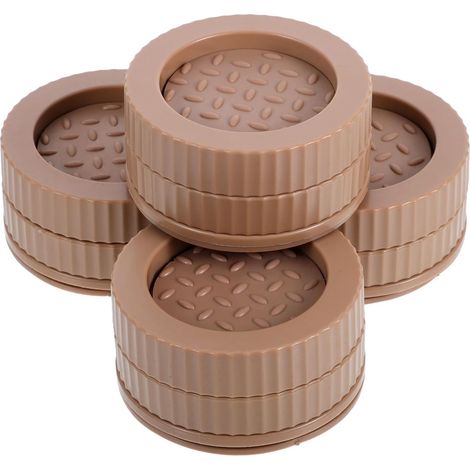 Rehausseurs Ronds en TPE Protection Antidérapante pour Meubles Marron Lot de 4 Hauteur Réglable 35-45mm pour Tables et Bureaux Maison et Bureau (1/5)