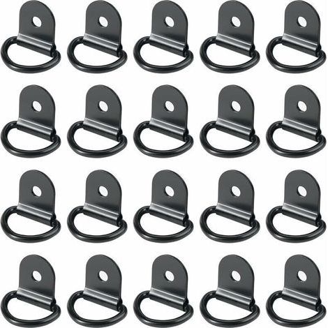 20 pièces Anneaux D'arrimage,Anneaux d'arrimage,Anneau Arrimage INOX,remorque d'anneau Montage d, Anneau d arrimage Rond pour Pliable avec Verrouillage de Charge dans Les Voitures(36 x 25 mm, Noir) (1/4)