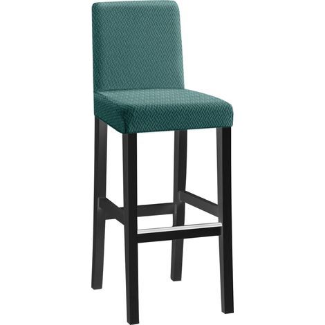 4pcs short back long checkered jacquard chair covers - dark green, one-piece stretch chair covers, modern and durable, suitable for home hotel restaurant banquet kitchen decoration (1/5)