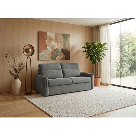 Canapé convertible express 3 places matelas 15 cm en tissu (1/5)