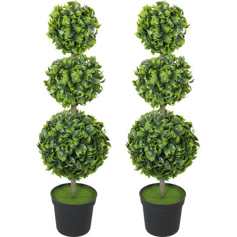 Plantes artificielles en pot feuilles plastique terre flocée verdure H30cm