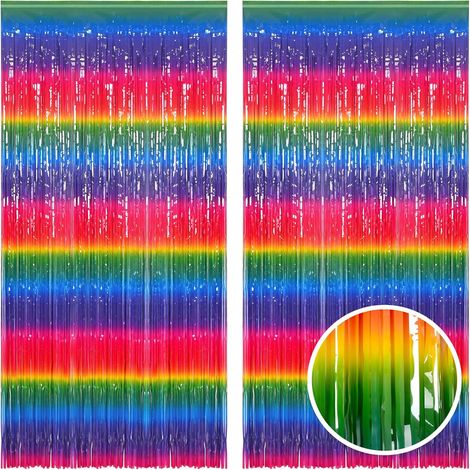 ensembles de rideaux arc-en-ciel x mètres adaptés pour une fête d'anniversaire des fond. 2 1 (1/5)